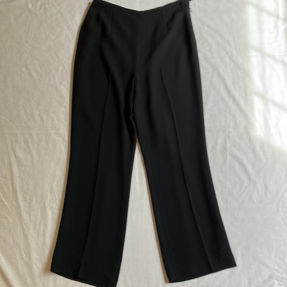 Women Black Yves Cossette Depeche Mode Flared Wide Leg Pallazzo Pants Size 8